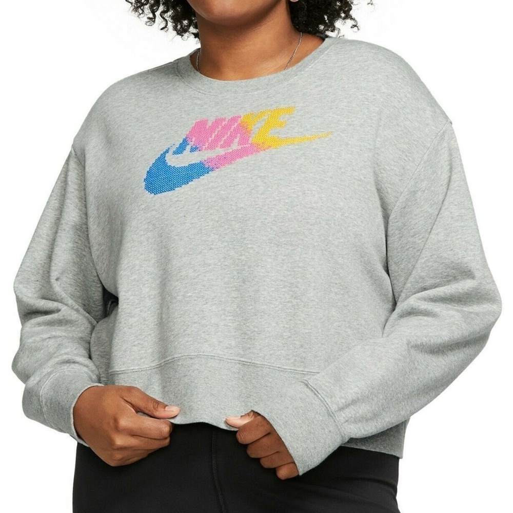 Nike Sweater Crew Neck Long Sleeve Knit Athletic Gym Gray Size XL